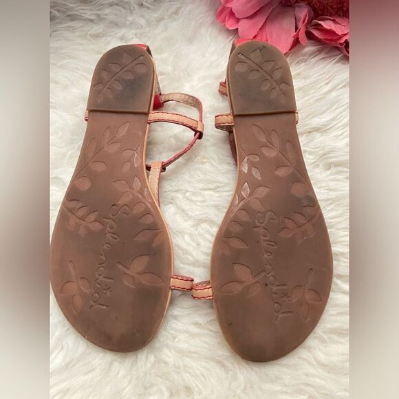 Splendid Toe Loop Sandals Flat Tan & Red 8.5 - Picture 5 of 7